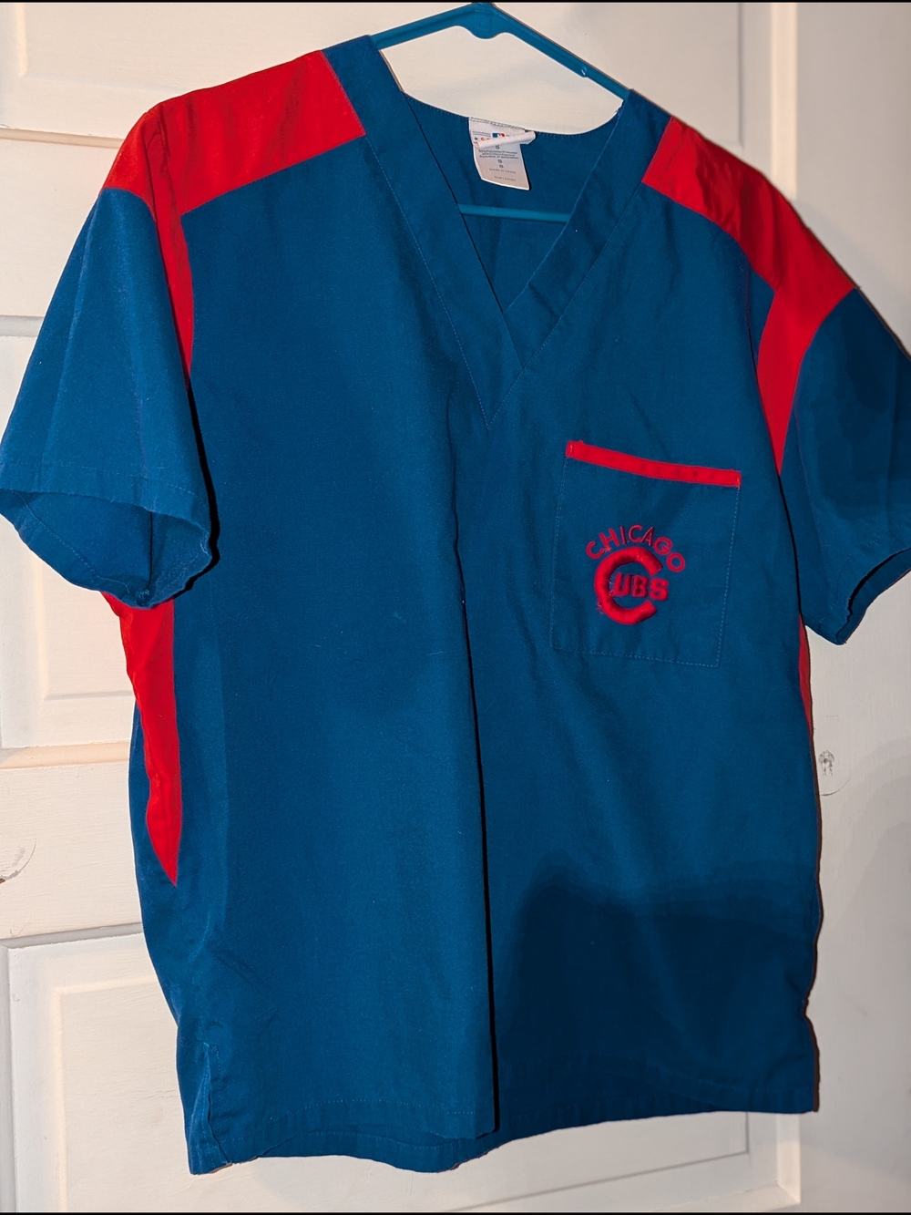Chicago Cubs Blue & Red Scrub Top & Blue Pants